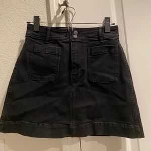 Madewell A line black denim skirt, size 00